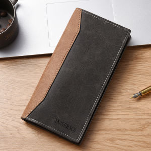 Fashion Long Purse Frosted Splicing Wallet Business Multifunction Bifold Wallet Large PU Leather Clutch Wallet Daily 2025