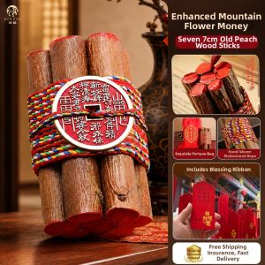 BINYUE | South-east Branch Protection Wooden Peach Twig Ornament 7cm