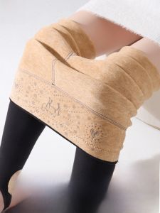 miiow | Thickened High-waist Womens Cotton Pants Fleece-lined Integrated Design Extra Warm Winter Trousers Long-lasting Comfort