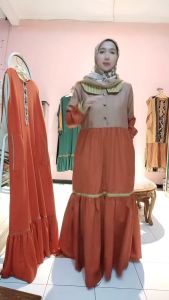 Gamis terbaru Warna Terakota Sheika Dress By Deriana Project