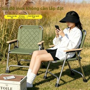 YOUDIANNIU | Ghế Dã Ngoại Gấp Gọn Có Đệm Lưng Thép Không Gỉ