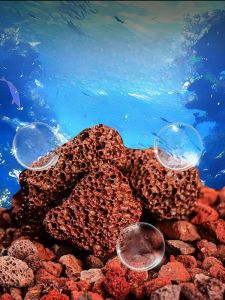 MONLEYTA | Volcanic Rock Aquarium Scenic Design Pad Bottom Sand Ancient Fish Farming Material Large Filter Stone Volcanic Rock Particle