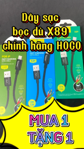 Cáp sạc nhanh Hoco dòng 2023 siêu bền dây dài 1m 3 đầu X2 max 3A type C micro usb cho iphone