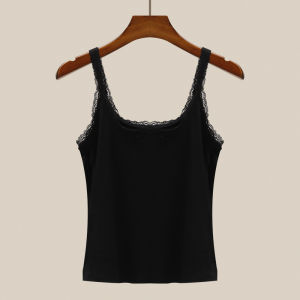 Áo Ba Lỗ Không Tay Ren Dệt Kim Ngắn Cho Nữ Mùa Hè Áo Khoác Ngoài Ôm Vừa Vặn Áo Lót Ngắn Phong Cách Mới 2025 Màu Trắng