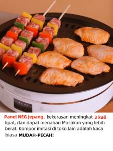 LAHOME Inframerah Induksi Kompor 100W-1300W Listrik Portable Hemat Listrik Alat Masak Untuk Stove Induksi Daya RendahStove Elektrik Listrik Portable Keramik Hemat Energi Kompor Infrared Keramik Tungku Portable Serbaguna Hemat listrik Timer Peralatan New