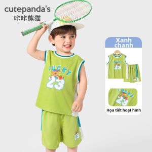 CUTEPANDAS | Bộ Áo Dạ Quần Ngắn Thể Thao Mùa Hè Cho Bé Trai