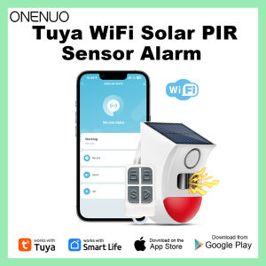 Tuya WiFi 2in1 Solar Motion Sensor Alarm 120dB Solar Siren Alarm Smart Life APP Remote Alert for Home Yard Garage gardens