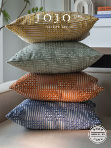Modern JOJOS L. PD. Wave Texture Plaid Pillowcase Home Decor Square Polyester Fiber Cotton Linen Material Universal Use
