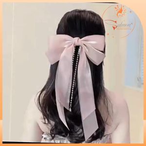 Kẹp Tóc Nữ Nơ Tiểu Thư Phối Voan 3 Lớp Đính Tua Rua Hạt Ngoc Thời Trang Mùa Xuân Hottrend Phong Cách Mới