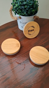 Personalized Bamboo Lid for Glass Different Glass Cup / WOODEN LID Cup Cover