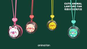 Cute Animal Lanyard Fan 可爱无叶挂脖风扇充电风扇 Leafless Fan USB Rechargeable Hanging Neck Children Kipas budak Mini Fan Low Noise Portable USB Charging Fan kipas pengecas kurungan kecil Perkhemahan Pejabat
