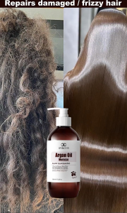 Argan Oil From Morocco Hair Shampoo Set Fluffy Silky Smooth/ Shiny Hair Repair Split Ends Damaged Hair Treatment Nourish