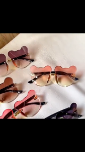 Kính Mát Trẻ Em Tai Gấu Dễ Thương –  Thời Trang Cho Bé Trai Bé Gái Phụ Kiện Chụp Ảnh Mới Nhất 2025