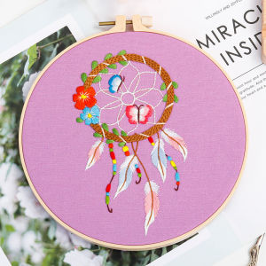 Hand Embroidery DIY Material Kit Silk Ribbon Embroidery Gift Dream Catcher Stitching Craft Home Fabric Sewing Tools And Finished Products