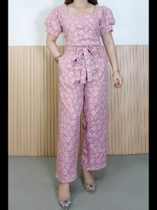 JINYModern Filipianiana School Office Casual Wear Terno Set Puff Sleeves Sqaure NeckTop and Pants - xs to large - classy and elegant - timeless classic - timeless piece - casual office or party - classic piece - super kapal ng tela - hindi kayo mag