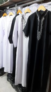 Jubah Pria Gamis Lengan Panjang & Pendek: Atasan Fashion Bordir Polos Terbaru