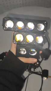 2pcs Motorcycle Parts Accessories Mini Driving Light 4 LED Light for Motors 140W Dual Color White/Yellow