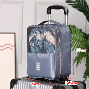 Shuxin Brand Shoe Bag Travel Storage Shoe Box Womens Diagonal Cloth Shoes Bag Plug Trolley Case 3-Seat Shoes Buggy Bag Shoebag