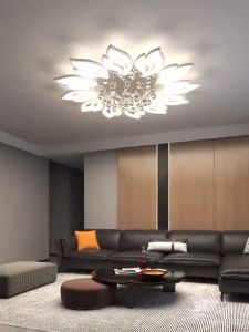 Lampu Plafon LED 3 Warna Kristal Simple Modern Langit-langit Untuk Ruang Tamu Kamar Tidur Ruang Makan MOOISHC