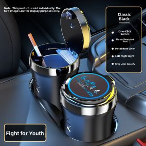 Car Multi-Function Ashtray with Lid and Light