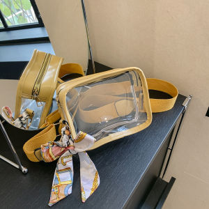 กระเป๋าสะพายข้าง PVC ใส กระเป๋าสตางค์ทรงกลวงแบบลำลองสำหรับผู้ชายและผู้หญิง กระเป๋าสะพายข้างแบบลำลองขนาดเล็ก กระเป๋าสะพายข้างแบบหนังสือ