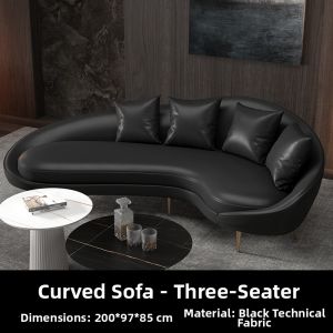 HSMJ | Retro Arc-shaped Office Reception Sofa Tech Fabric Luxury