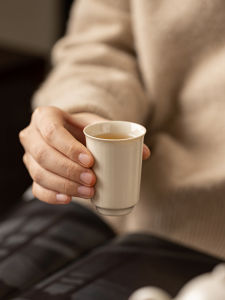 Handmade Ceramic Tea Cup Traditional Chinese Style Gongfu Tea Set Owner Cup Single Cup Grass Wood Ash Glazed Tea Drinking Cup