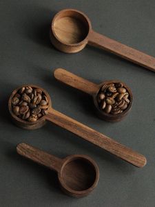Coffeeislife Boutique Black Walnut Coffee Bean Spoon Japanese Retro Long Handle Short Handle Measuring Spoon 8 10G