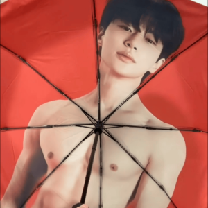 Thickened Black Glue Sunshade Umbrella Rainproof UV Protection Double Use Korean Drama Star Surroundings Fiber Pole Handheld