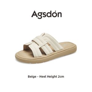 Agsdon | Thick Sole Flat Sandal Slippers