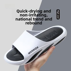 Warrior Mens Slippers Summer Outdoor Sports Home Leisure Thick Bottom PVC Material Shock Absorption Casual Flip Flops