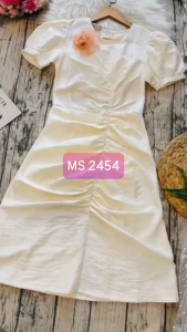 MYDU Shop I 2454 - ĐẦM DÚN TOÀN THÂN ĐÍNH HOA HỒNG – Thanh Lịch Nữ Tính Và Tôn Dáng Hoàn Hảo