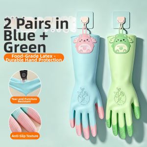 DINGQING | Thickened Waterproof Childrens Dishwashing Gloves Small Size