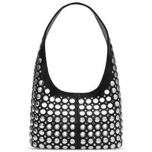 Trendy Womens Handbag with Studded Punk Style and PU Leather Finish for Versatile Wear