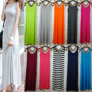 Loose Modal Long Dress Womens Beachwear High Waist A-Line Skirt Style Strapless Gown plus Size Korean Fashion Spring Summer