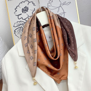 Khăn Choàng Lụa Vuông Nhỏ Thời Trang Nữ 2024 Khăn Choàng Cổ Đa Năng Cao Cấp Có Khóa Từ Trang Trí Cổ Họng Mùa Hè 2024