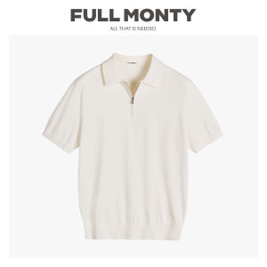 Zippered Half Placket Knit Polo Shirt