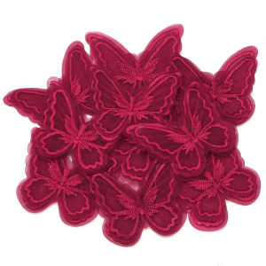 10Pcs 5.5x6cm Double Layer Embroidered Butterfly Cloth Patches Colorful Mesh Appliques For DIY Sewing Craft Headwear Accessories