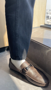 Falimottype Mens Casual Loafers Soft Sole Flat Work Shoes Classic Fashion Office Leather Shoes Lightweight Breathable Driving Moccasins