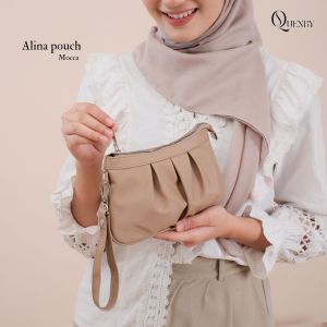 AQ - Alina pouch By Quenby Pouch wanita/pouch meka up/hp Pouch murah/multifungsi bahan chocoly anti air