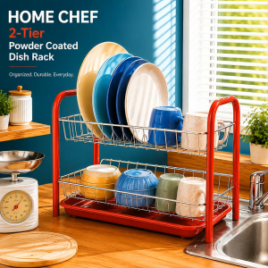 HOME CHEF N16 2 Tiers Metal Dish Rack