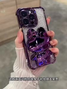 เคสสำหรับศัพท์ Realme 8 pro 4g realme 8 5g เคสศัพท์แบบนุ่ม กันกระแทก ดีไซน์ใหม่สวยงาม กระจกแต่งหน้ากระต่ายพร้อมที่ยึด เชือกคล้อง SJSFTUZJ02