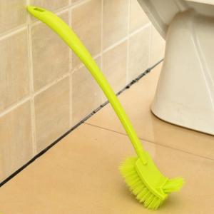 【G】Curved Toilet Brush With Stiff Dense Bristles Nonslip Long Handle Perfect For Household Bathroom Deep Cleaning
