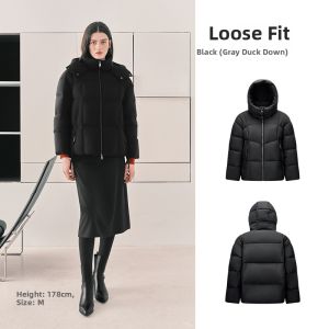 Semir | Hooded Loose Fit Mid-length Womens Down Jacket 90% Down