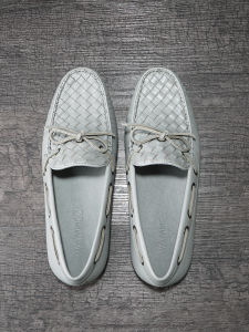 Woven Luxury Spring/Summer New Arrival Authentic Leather Weave Gommino Mens Loafers British round Head Leisure Leather Shoes European Station