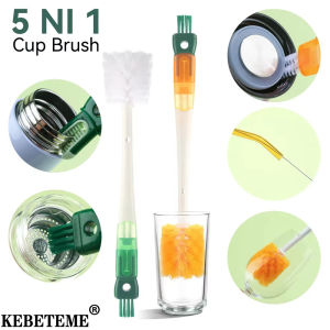 KEBETEME 5 In 1 Cup Cleaning Brush Bottle Gap Cleaner Brush Cup Crevice Cleaning Water Bottles Clean Tool Kitchen Cleaning Accessories