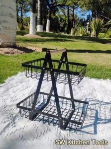 2-Tier Fruit Basket for Table Display Fruits Stand Detachable Vegetables/Fruits Organizer Fruit Bowl