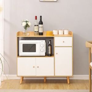 BMZAR 120CM Kitchen Cabinet Sideboard with Drawer & Big Storage Multifunctional Side Cabinet Sideboard Storage Cabinet Modern Style Scandinavian Style Storage Rak Dapur Kitchen Rack Oven Microwave Shelf Kabinet Dapur