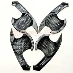 Cover Outer Mangkok Pintu Mobil Innova Lama 2004-2015 Tulisan Putih Carbon