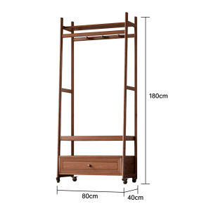 FALANSIJIA | Vintage Style Solid Wood Coat Rack with Drawer